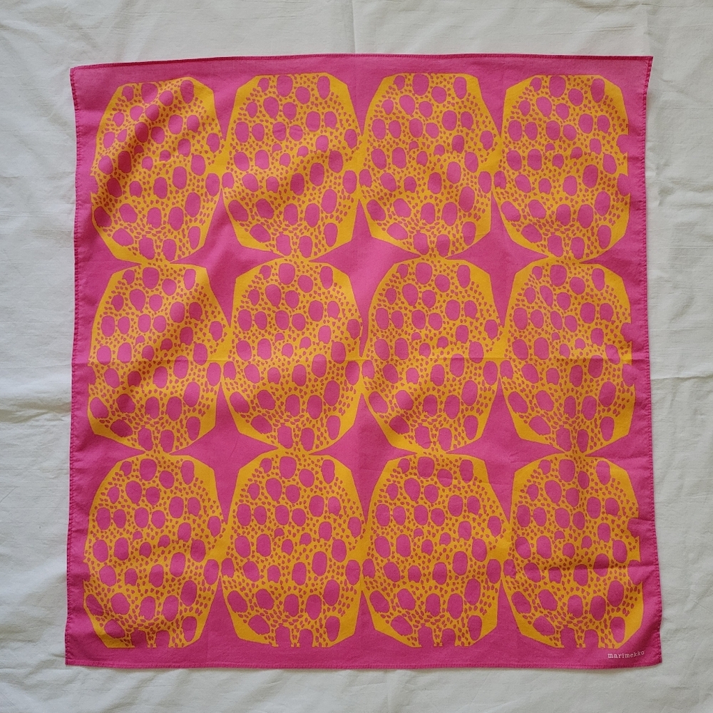 Marimekko Pink and Orange Patterned Scarf